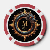 🐉 Draakfantasie Symbool met Aangepaste Naam Voor Poker Chips (Achterkant)