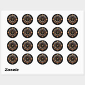 🐉 Draakfantasie Symbool met Aangepaste Naam Voor Ronde Sticker (Vel)