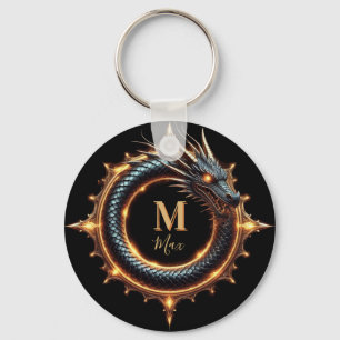 🐉 Draakfantasie Symbool met Aangepaste Naam Voor Sleutelhanger