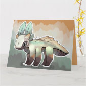 Draakje kaart fantasie  (Gele Bloem)