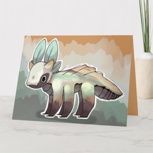 Draakje kaart fantasie  (Voorkant)