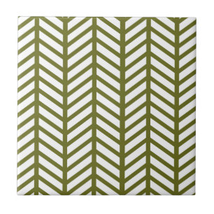 Drab Green Chevron Folders Tegeltje