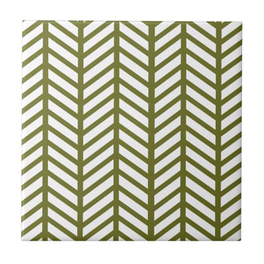 Drab Green Chevron Folders Tegeltje (Voorkant)
