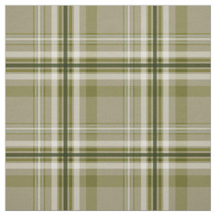 drab olive beige plaid stof