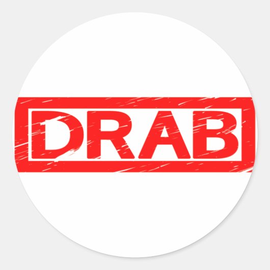 Drab Stamp Ronde Sticker (Voorkant)