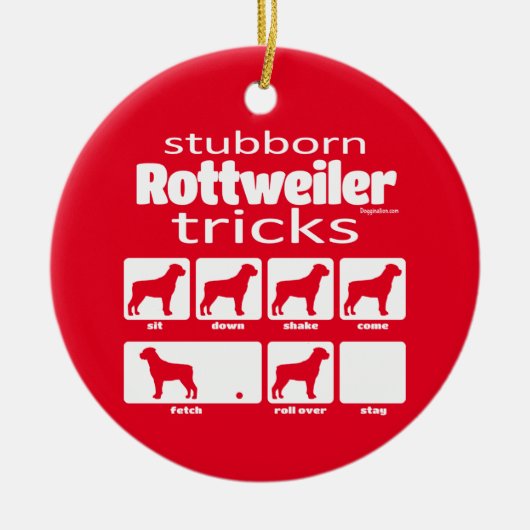 Drabborn Rottweiler Tricks Keramisch Ornament (Voorkant)