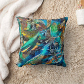 Dracaena Abstract Kalm Blauw Groen werpkussen Kussen (Deken)