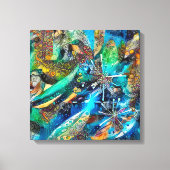 Dracaena Abstracte Calm Blue uitgerekt canvas prin Afdruk (Voorkant)