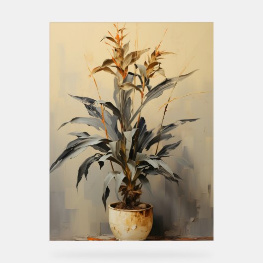 Dracaena - Impasto Floral Acryl Bord (Voorkant)