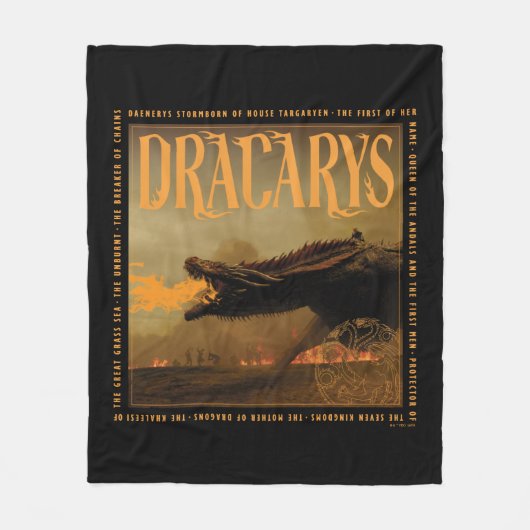 Dracarys Drogon Breathing Fire Graphic Fleece Deken (Voorkant)