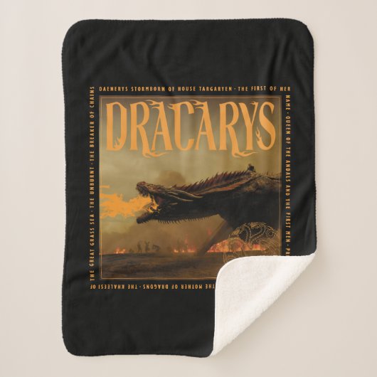 Dracarys Drogon Breathing Fire Graphic Sherpa Deken (Voorkant)