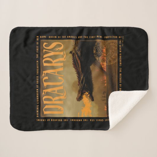 Dracarys Drogon Breathing Fire Graphic Sherpa Deken (Voorkant (horizontaal))