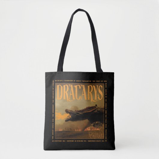 Dracarys Drogon Breathing Fire Graphic Tote Bag (Voorkant)