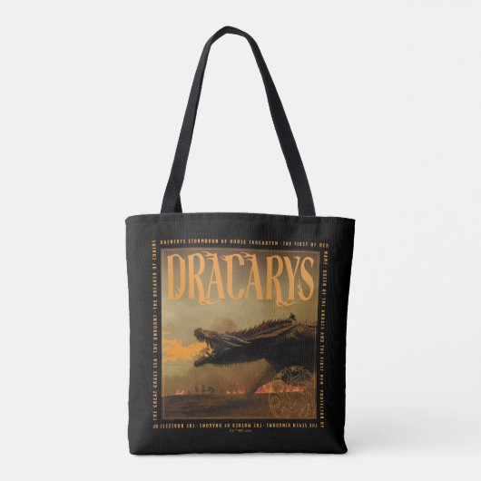 Dracarys Drogon Breathing Fire Graphic Tote Bag (Achterkant)