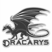 Dracarys Zwarte Draak Silhouet Sticker (Voorkant)