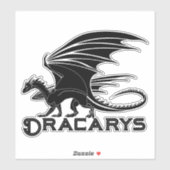 Dracarys Zwarte Draak Silhouet Sticker (Vel)