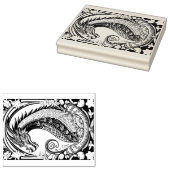 Drache mit Ornamenten Rubberstempel (Gestempeld)