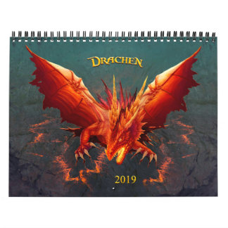 Drachen Kalender, Dragon Calendar, (28cm x 22cm) Kalender