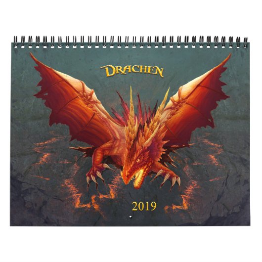 Drachen Kalender, Dragon Calendar, (28cm x 22cm) Kalender (Hoes)