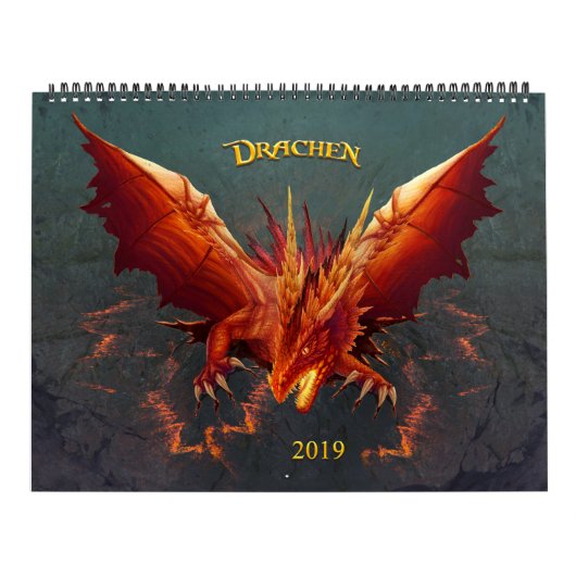 Drachen Kalender, Dragon Calendar, (36cm x 28cm) Kalender (Hoes)