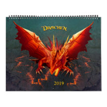 Drachen Kalender, Dragon Calendar, (36cm x 28cm)