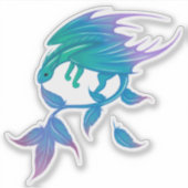 Drachen mit Federn Sticker (Voorkant)