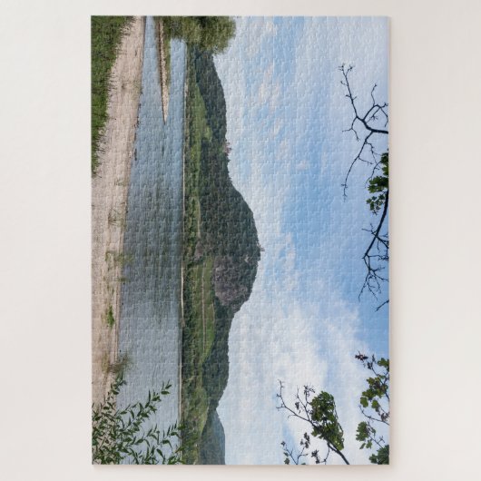 Drachenfels heuvel in Königswinter in de Siebengeb Legpuzzel (Verticaal)