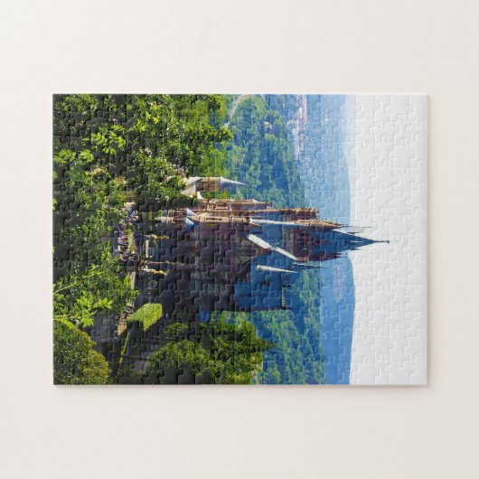 Drachenfelsen Castle Duitsland. Legpuzzel (Horizontaal)