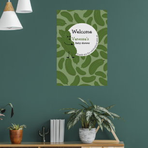 drachtige augurk welkom baby shower thema poster