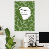 drachtige augurk welkom baby shower thema poster (Thuiskantoor)