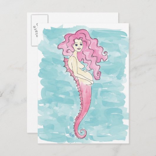 drachtige zeemeermin briefkaart (Voorkant / Achterkant)