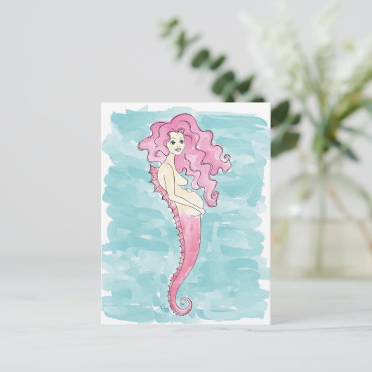 drachtige zeemeermin briefkaart (Staand voorkant)