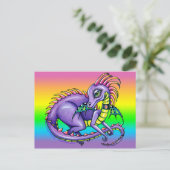 "Draco" Cute Baby Rainbow Dragon Briefkaart (Staand voorkant)