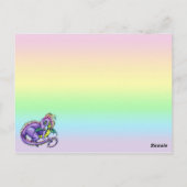 "Draco" Cute Baby Rainbow Dragon Briefkaart (Achterkant)