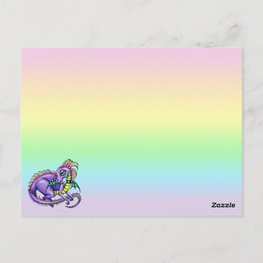 "Draco" Cute Baby Rainbow Dragon Briefkaart (Achterkant)
