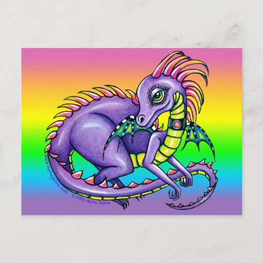 "Draco" Cute Baby Rainbow Dragon Briefkaart (Voorkant)