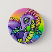 "Draco" Cute Baby Rainbow Dragon Pinback Button (Voorkant)