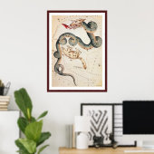 Draco en Ursa Minor door Sidney Hall Poster (Thuiskantoor)