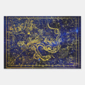 Draco Gold Celestial Constellation Inpakpapier Vel (Voorkant 2)