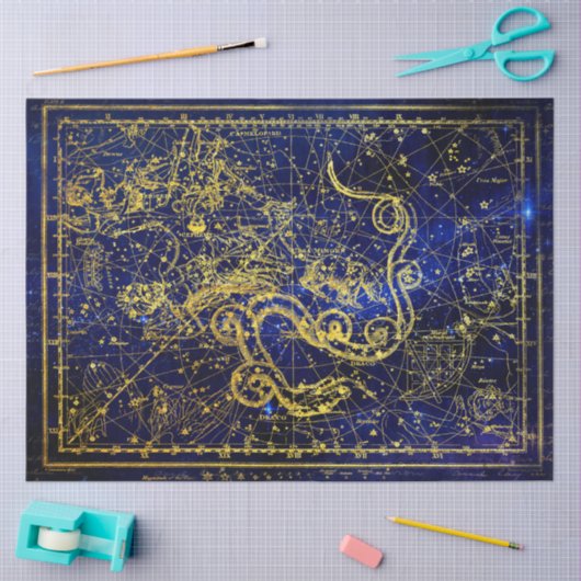 Draco Gold Celestial Constellation Tissuepapier (Craft)