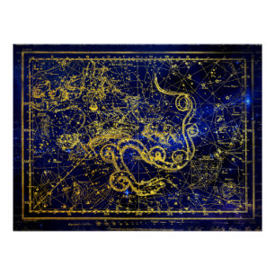 Draco Gold-constellatie Perfect Poster