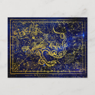 Draco Gold Constellation Faux Briefkaart