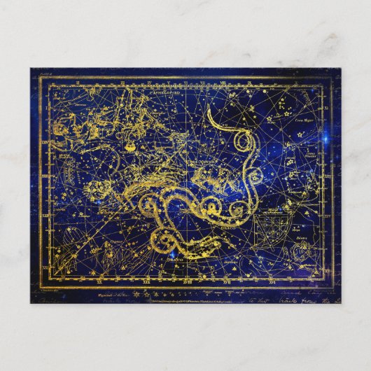 Draco Gold Constellation Faux Briefkaart (Voorkant)