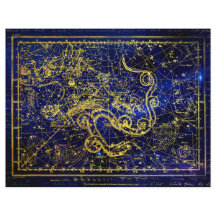 Draco Gold Constellation Scrapbook Paper