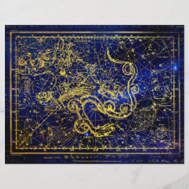 Draco Gold Constellation Scrapbook Paper
