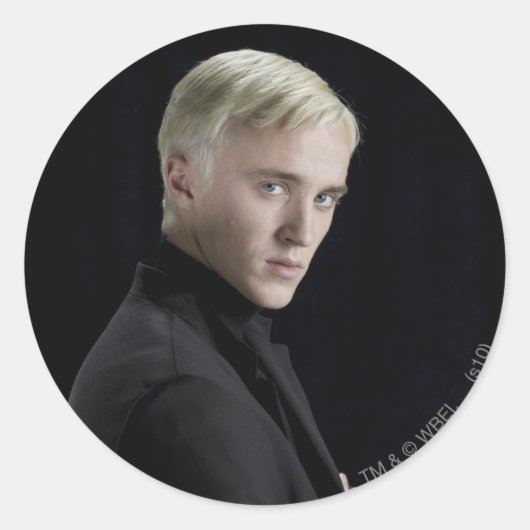 Draco Malfoy Arms Crossed Ronde Sticker (Voorkant)