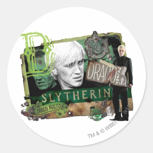 Draco Malfoy Collage 1 Ronde Sticker (Voorkant)