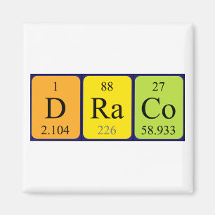 Draco periodiek table name magnet