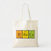 Draco periodieke lijstnaam canvas tas (Voorkant)