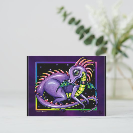 "Draco" Rainbow Dragon Briefkaart (Staand voorkant)